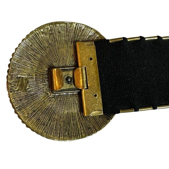 Steampunk Victorian Cameo Ornate Stretch Brass Metal Belt M/L - Picture 4 of 4